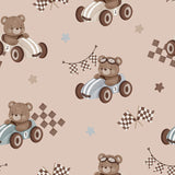 Racing Bears Collection-Race Champions-Quilting Cotton- Beige-21251401-02