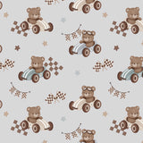 Racing Bears Collection-Race Champions-Quilting Cotton- Grey -21251401-03