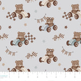 Racing Bears Collection-Race Champions-Quilting Cotton- Grey -21251401-03