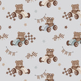 Racing Bears Collection-Race Champions-Quilting Cotton- Grey -21251401-03