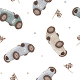Racing Bears Collection-Pit Stop-Quilting Cotton- White -21251402-01