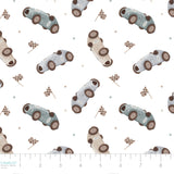 Racing Bears Collection-Pit Stop-Quilting Cotton- White -21251402-01