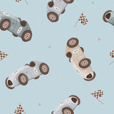 Racing Bears Collection-Pit Stop-Quilting Cotton- Blue -21251402-03