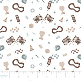 Racing Bears Collection-Grand Prize-Quilting Cotton- White -21251403-01
