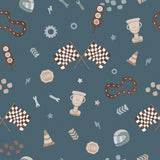 Racing Bears Collection-Grand Prize-Quilting Cotton- Blue -21251403-02