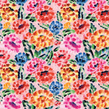 Chromatic Roar Collection-Brush Stroke Floral-Pink-100% Cotton-21260101-01