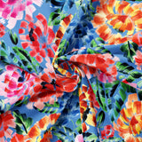 Chromatic Roar Collection-Brush Stroke Floral-Blue-100% Cotton-21260101-02