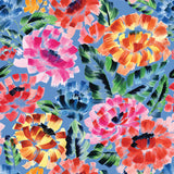 Chromatic Roar Collection-Brush Stroke Floral-Blue-100% Cotton-21260101-02