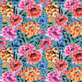 Chromatic Roar Collection-Brush Stroke Floral-Blue-100% Cotton-21260101-02