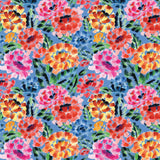 Chromatic Roar Collection-Brush Stroke Floral-Blue-100% Cotton-21260101-02