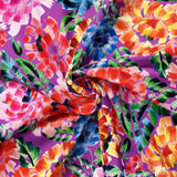 Chromatic Roar Collection-Brush Stroke Floral-Purple-100% Cotton-21260101-03
