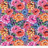Chromatic Roar Collection-Brush Stroke Floral-Purple-100% Cotton-21260101-03