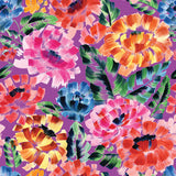 Chromatic Roar Collection-Brush Stroke Floral-Purple-100% Cotton-21260101-03