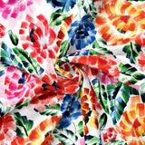 Chromatic Roar Collection-Brush Stroke Floral-White-100% Cotton-21260101-04