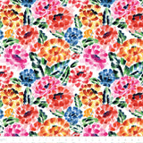 Chromatic Roar Collection-Brush Stroke Floral-White-100% Cotton-21260101-04