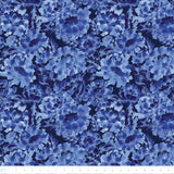 Chromatic Roar Collection-Brush Paint Stroke Floral-Denim-100% Cotton-21260102-02