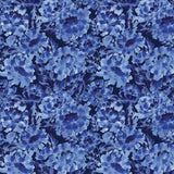 Chromatic Roar Collection-Brush Paint Stroke Floral-Denim-100% Cotton-21260102-02