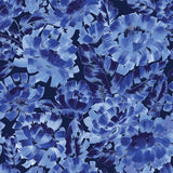 Chromatic Roar Collection-Brush Paint Stroke Floral-Denim-100% Cotton-21260102-02