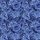 Chromatic Roar Collection-Brush Paint Stroke Floral-Denim-100% Cotton-21260102-02
