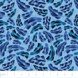 Chromatic Roar Collection-Brush Stroke Leaves-Blue-100% Cotton-21260103-02