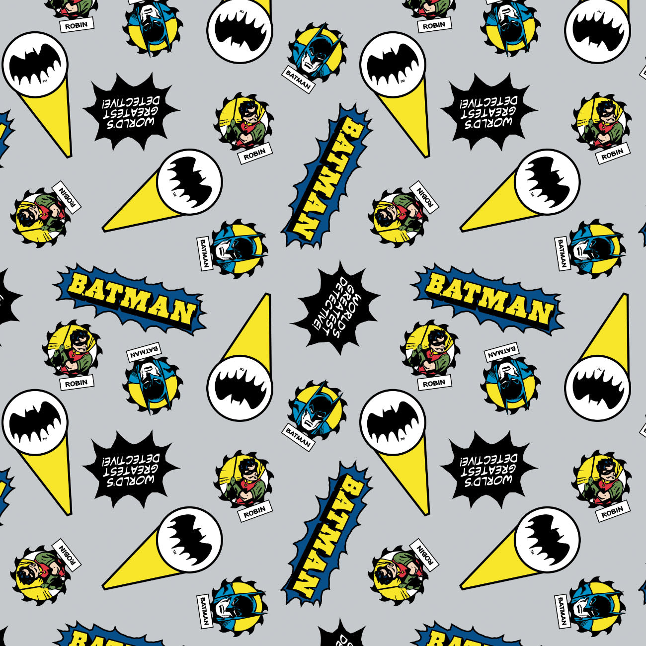 DC Batman Collection III-World's Greatest Detective-Grey-100% Cotton-23200421-01
