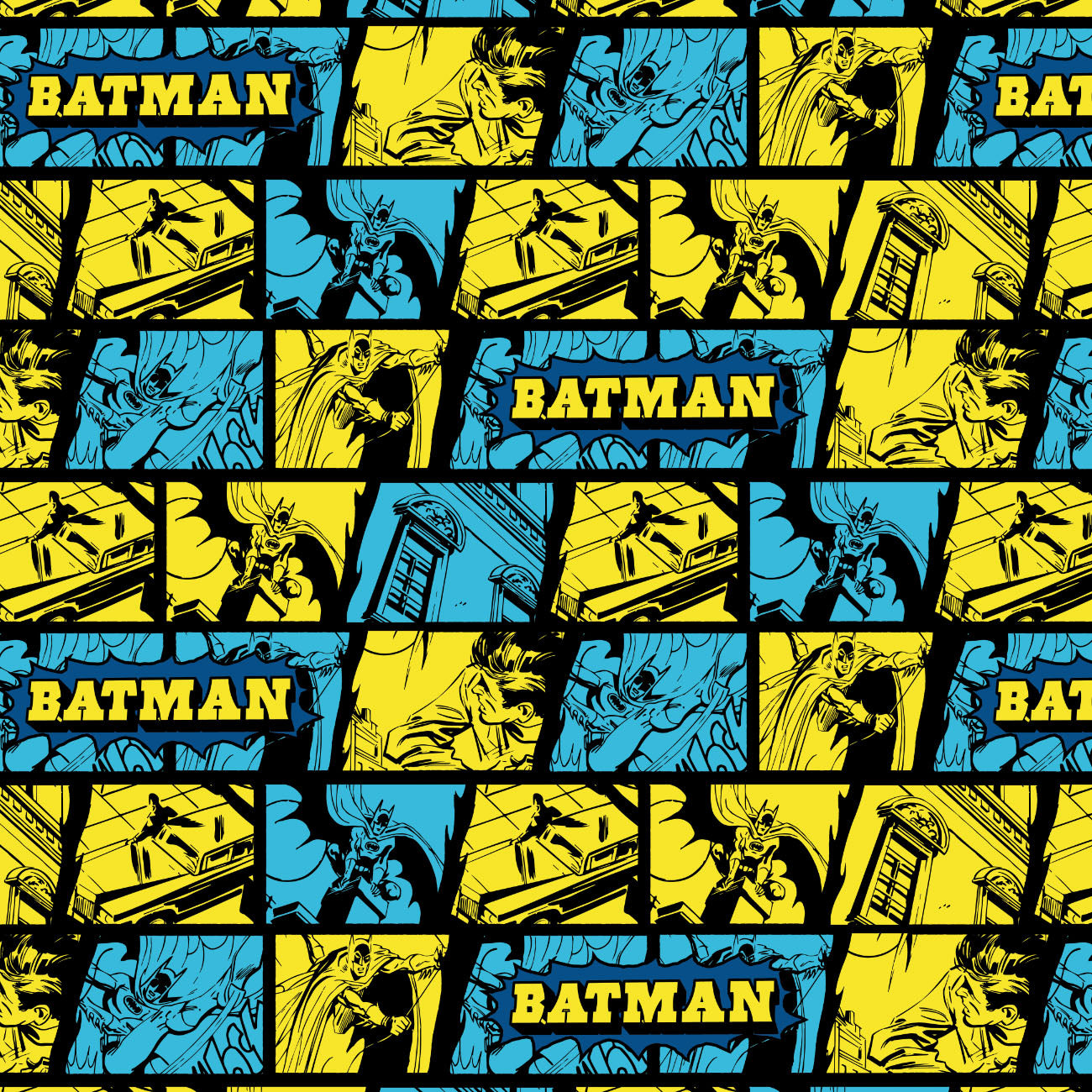 DC Batman Collection III-Action Comic Strips-Multi-100% Cotton-23200422-03