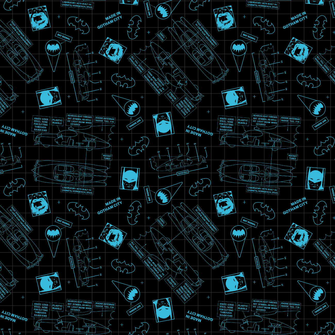 DC Batman Collection III-Gotham City Grid-Black-100% Cotton-23200423-02