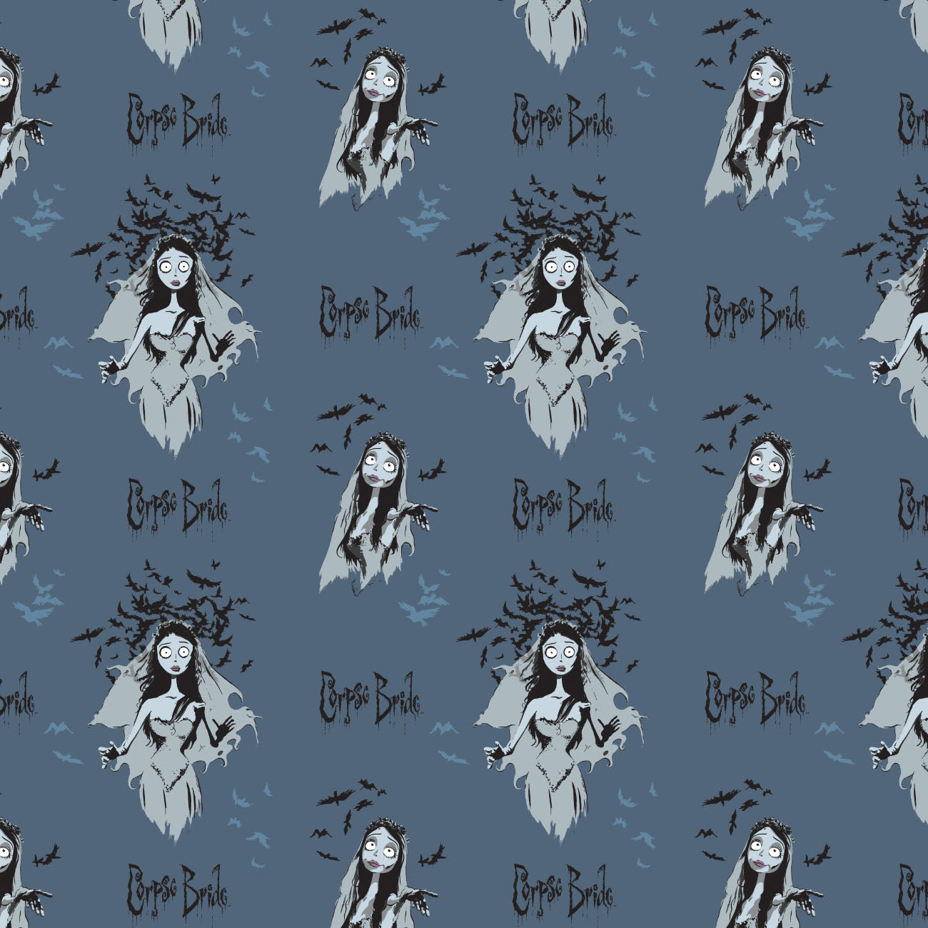 Corpse Bride Collection-Emily Poses-Navy-100% Cotton-23290103-02