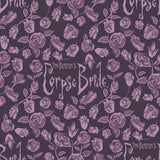 Corpse Bride Collection-Roses & Title-Purple-100% Cotton-23290106-02