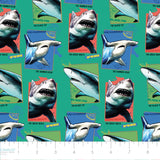 Shark Week Collection-Wave Catcher-Green-100% Cotton-23560102-01