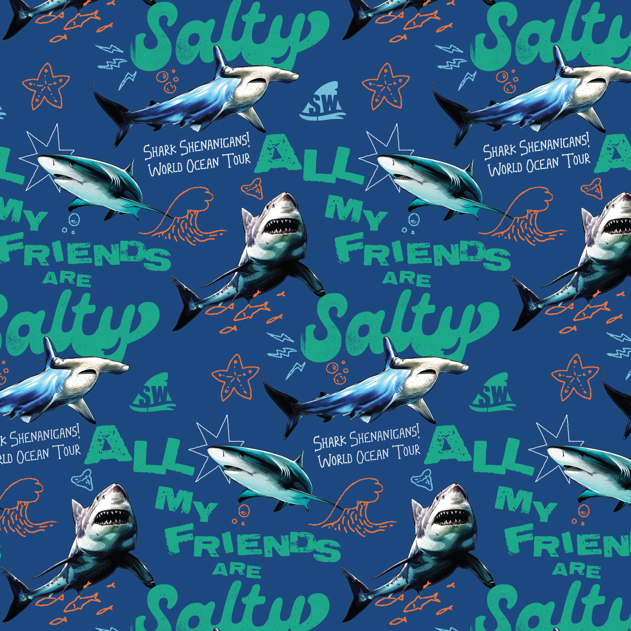 Shark Week Collection-Salty-Navy-100% Cotton-23560103-01