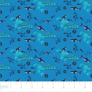 Shark Week Collection-World Ocean Tour-Blue-100% Cotton-23560104-01