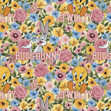 Looney Tunes Floral Collection-Grannycore Looney Tunes-Quilting Cotton-Yellow-23600234-01