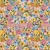 Looney Tunes Floral Collection-Grannycore Looney Tunes-Quilting Cotton-Yellow-23600234-01