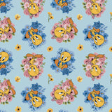 Looney Tunes Floral Collection-Floral Burst Tweety-Quilting Cotton- Blue -23600237-05