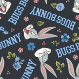 Looney Tunes Floral Collection-Bugs Bunny Petals-Quilting Cotton-Charcoal -23600238-02