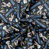 Looney Tunes Floral Collection-Bugs Bunny Petals-Quilting Cotton-Charcoal -23600238-02