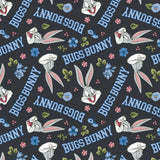 Looney Tunes Floral Collection-Bugs Bunny Petals-Quilting Cotton-Charcoal -23600238-02