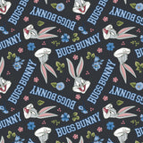 Looney Tunes Floral Collection-Bugs Bunny Petals-Quilting Cotton-Charcoal -23600238-02