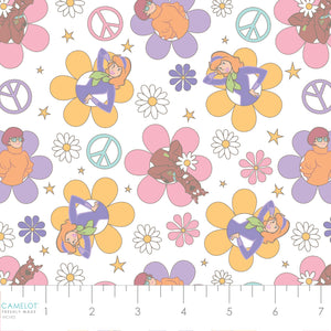 Scooby-Doo Softly Groovy Collection-Soft Flower Power-White-100% Cotton 23700573-01