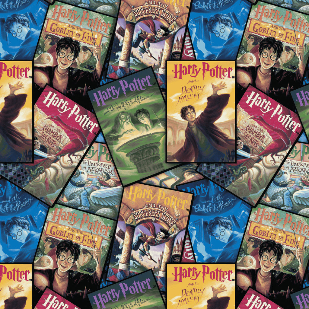 Character Posters Collection-Harry Potter Book Cover Stack-Multi-100% Cotton-23800813-01