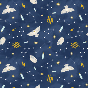 Harry Potter Mystical Winter Wonder Collection-Night Sky-Blue-100% Cotton-23800926-01