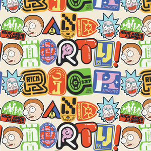 Rick and Morty Collection-R&M Stickers-Cream-100% Cotton-23930108-01