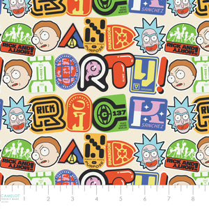 Rick and Morty Collection-R&M Stickers-Cream-100% Cotton-23930108-01