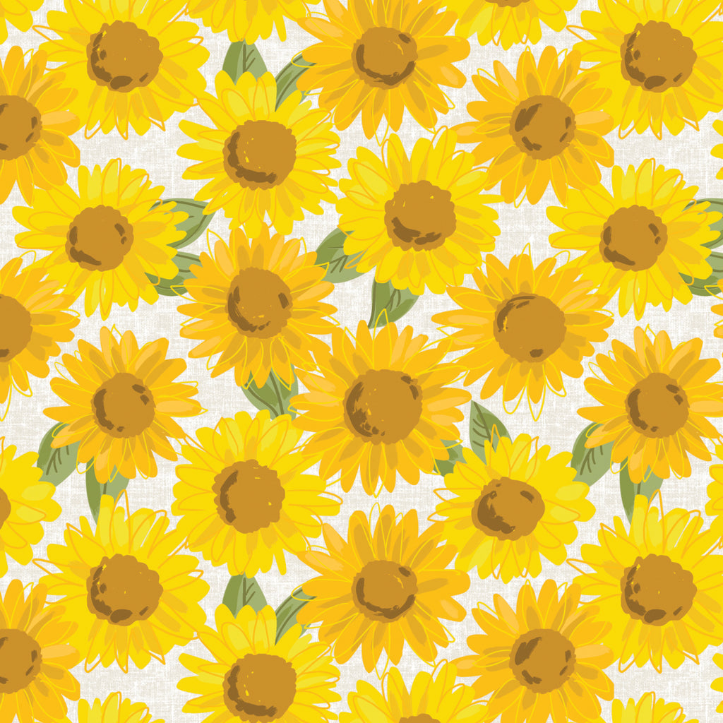 Sunny Days Ahead Collection-Sunflowers-100% Cotton-Cream