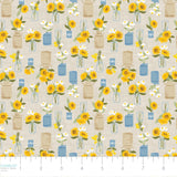 Sunny Days Ahead Collection-Bouquets of Sunshine-100% Cotton-Cream