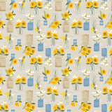 Sunny Days Ahead Collection-Bouquets of Sunshine-100% Cotton-Cream