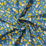 Sunny Days Ahead Collection-Bouquets of Sunshine-100% Cotton-Blue