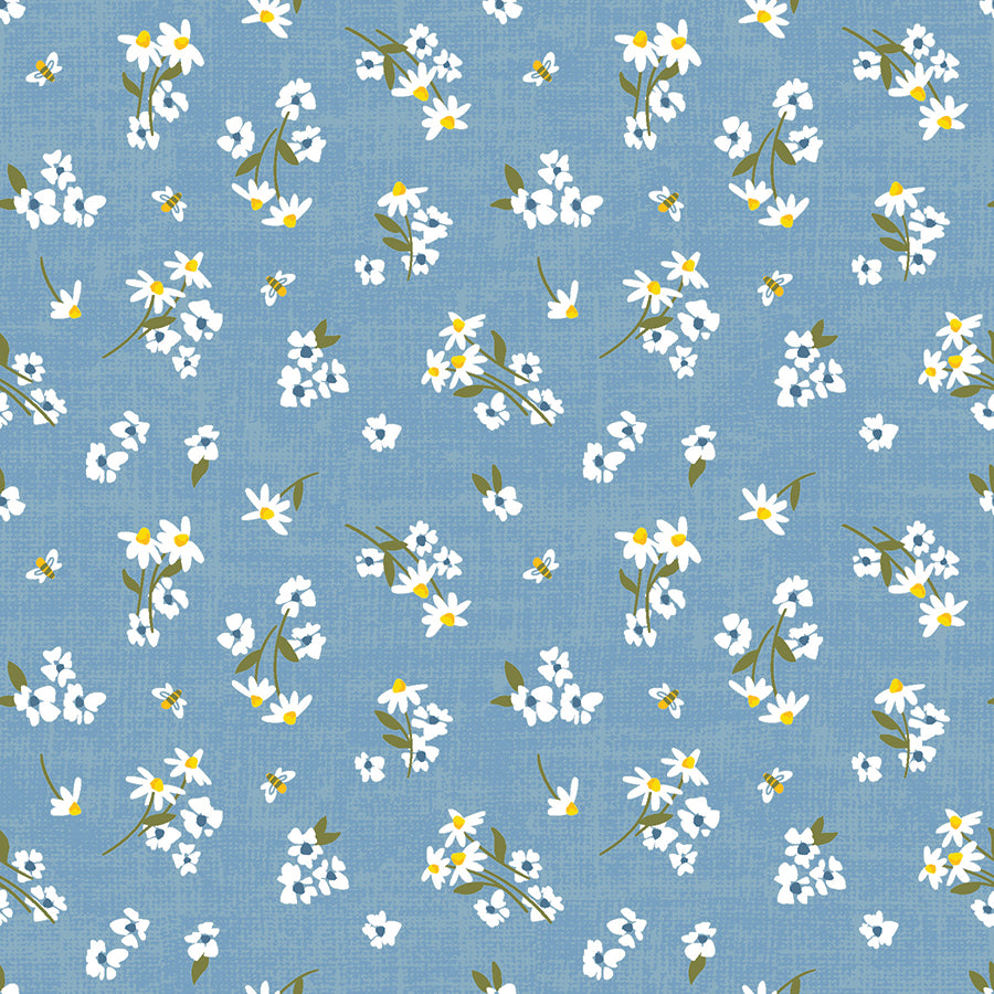 Sunny Days Ahead Collection-Wildflowers-100% Cotton-Blue