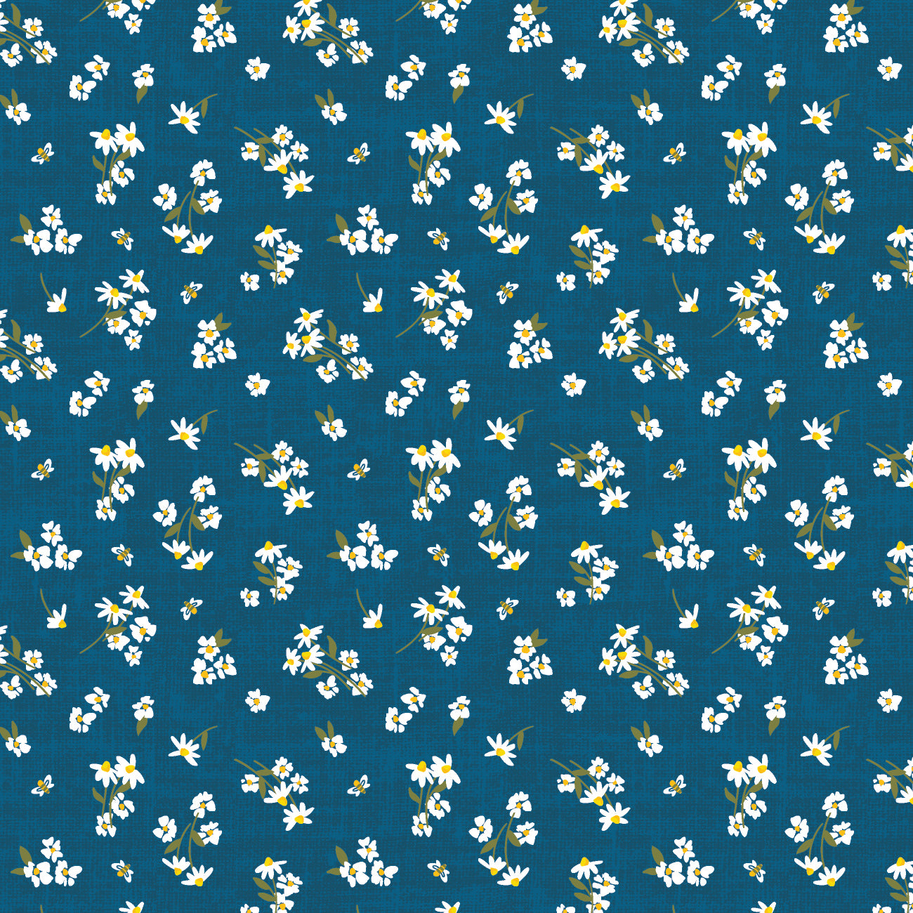 Sunny Days Ahead Collection-Wildflowers-100% Cotton-Navy